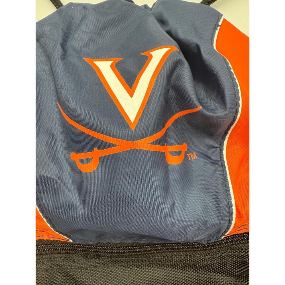 Virginia Cavaliers UVA Drawstring Backpack Navy Orange Logo Brands Cinch Bag‎